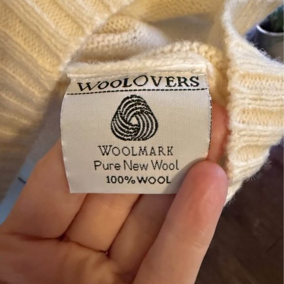 Women’s Ivory Woolovers Short Sleeve Crew Neck 100% Wool Sweater-Size XL - Picture 10 of 10
